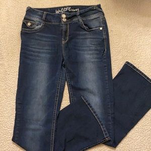Wallflower Embellished Jeans size 7 / flared leg / Embroidered and Rhinestones